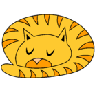 Dibujo Gato durmiendo pintado por dormilon