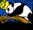 Dibujo Oso panda comiendo pintado por reyna