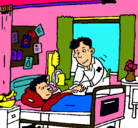 Dibujo Niño hospitalizado pintado por vasd