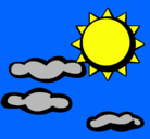 Dibujo Sol y nubes 2 pintado por dina