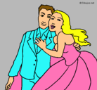 Dibujo Marido y mujer pintado por cores