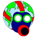 Dibujo Tierra con máscara de gas pintado por facundo