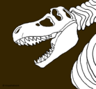 Dibujo Esqueleto tiranosaurio rex pintado por saul