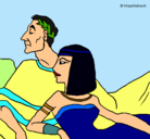 Dibujo César y Cleopatra pintado por miguel