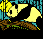 Dibujo Oso panda comiendo pintado por juanma