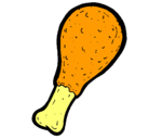 Dibujo Muslitos de pollo pintado por ximena