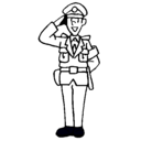 Dibujo Policía saludando pintado por kori