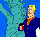 Dibujo Estados Unidos de América pintado por laudy
