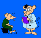 Dibujo Doctor y paciente ratón pintado por nicolle