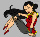 Dibujo Princesa ninja pintado por Fer