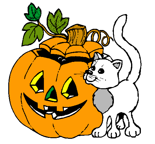 Calabaza y gato