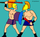 Dibujo Lucha de gladiadores pintado por mauricio