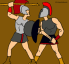 Dibujo Lucha de gladiadores pintado por migel