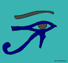 Dibujo Ojo Horus pintado por albhyithaah