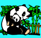 Dibujo Mama panda pintado por adriana