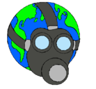 Dibujo Tierra con máscara de gas pintado por osi