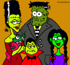 Dibujo Familia de monstruos pintado por risogoth