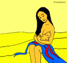Dibujo Madre con su bebe pintado por naiara