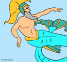 Dibujo Poseidón pintado por stefany
