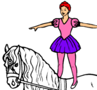 Dibujo Trapecista encima de caballo pintado por mariana