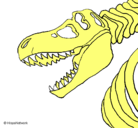 Dibujo Esqueleto tiranosaurio rex pintado por mary