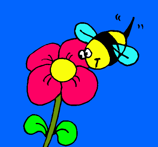 Abeja y flor