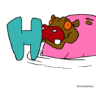 Dibujo Hipopótamo pintado por lucas