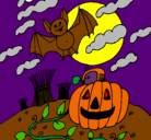 Dibujo Paisaje de Halloween pintado por EMO