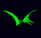 Dibujo Pterodáctilo pintado por verde