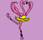 Dibujo Avestruz en ballet pintado por nadia