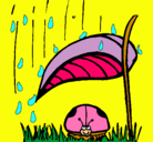 Dibujo Mariquita protegida de la lluvia pintado por Laleskiitaa