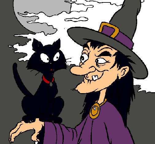 Bruja y gato