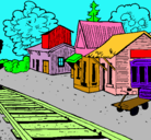 Dibujo Estación de tren pintado por alejandra