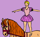 Dibujo Trapecista encima de caballo pintado por patricia