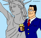 Dibujo Estados Unidos de América pintado por abraham