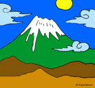 Dibujo Monte Fuji pintado por laudy