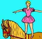 Dibujo Trapecista encima de caballo pintado por mariaalejandra