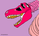 Dibujo Esqueleto tiranosaurio rex pintado por fernanda
