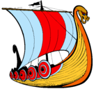 Dibujo Barco vikingo pintado por RoG