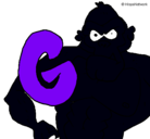 Dibujo Gorila pintado por geni