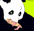 Dibujo Oso panda con su cria pintado por NATALIA.V.M.