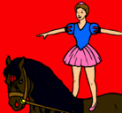 Dibujo Trapecista encima de caballo pintado por yurian