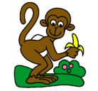 Dibujo Mono pintado por santiago