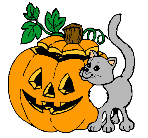 Calabaza y gato