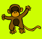 Dibujo Mono pintado por liana