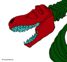Dibujo Esqueleto tiranosaurio rex pintado por SANTIAGO