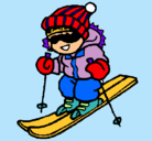 Dibujo Niño esquiando pintado por paranina