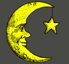 Dibujo Luna y estrella pintado por dina