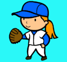 Dibujo Jugadora de béisbol pintado por jaime