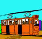 Dibujo Tranvía con pasajeros pintado por METRO